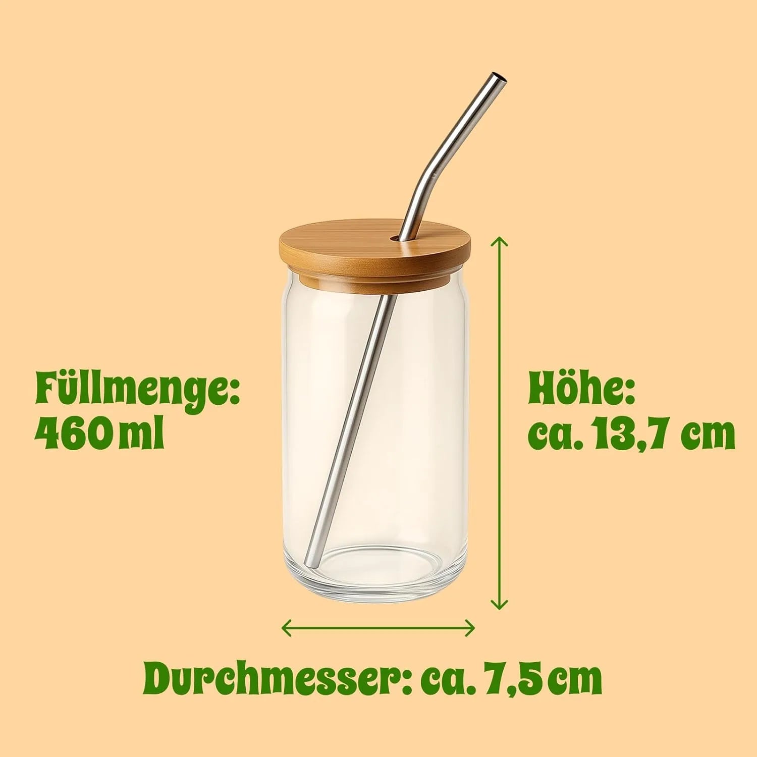 Glas mit Deckel