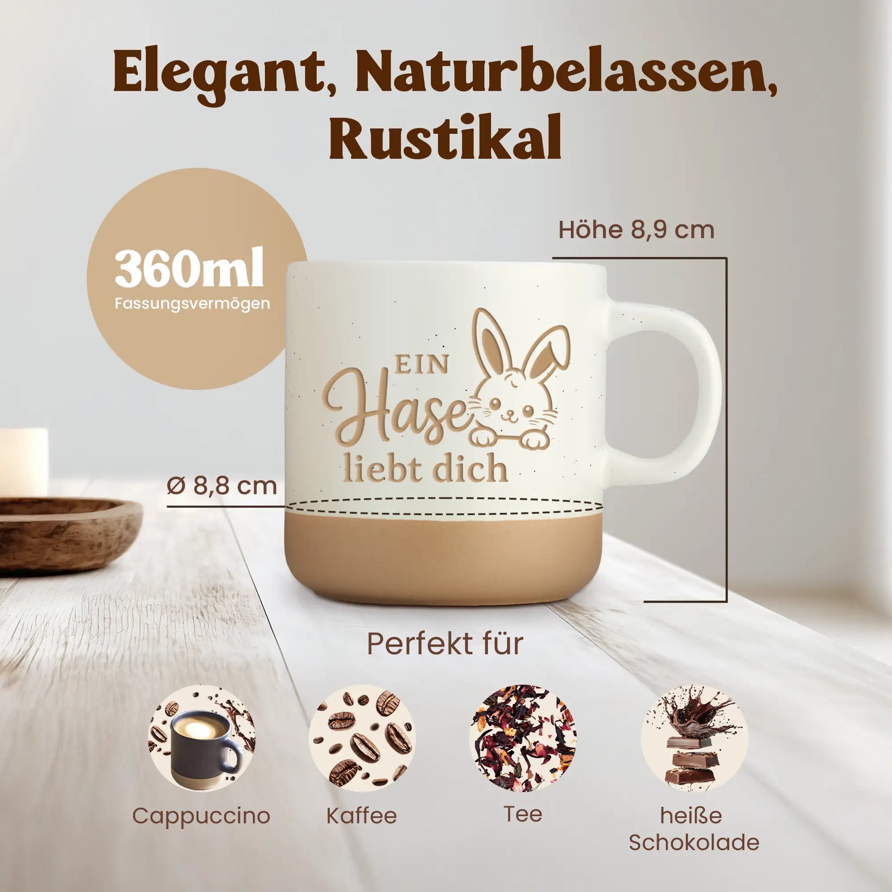 Steingut - Ein Hase liebt dich