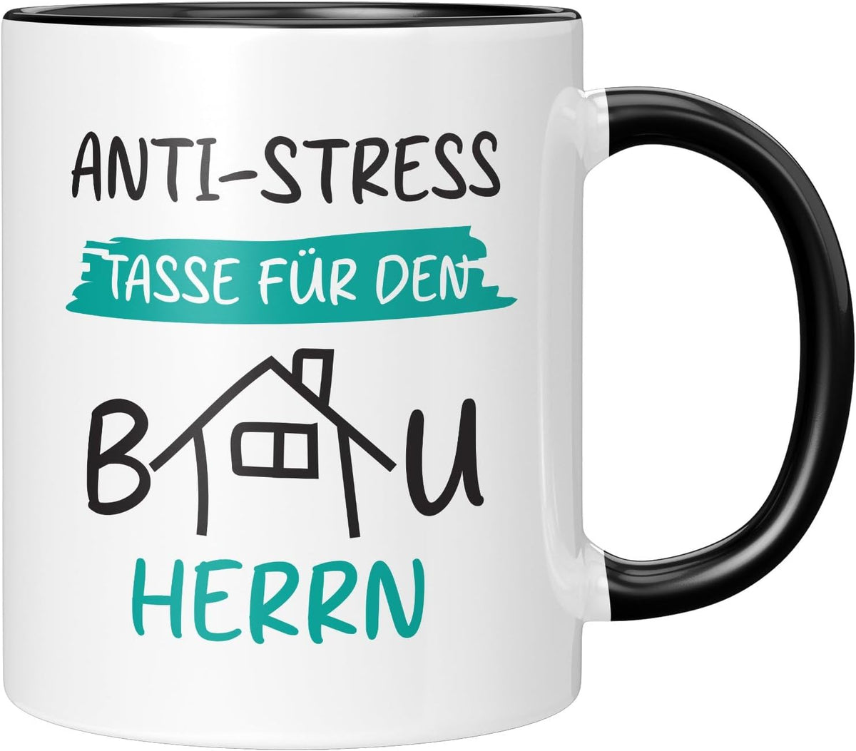 Tasse mit Spruch - Anti-Stress Tasse für den Bauherrn - lustige Kaffeetasse Geschenk für Männer Bauherren - Handwerker Hausbau Bauleiter Werkzeug Tassen mit Sprüche - gelb