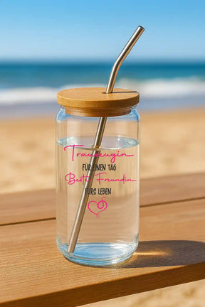 Glas mit Deckel - Trauzeugin für einen Tag