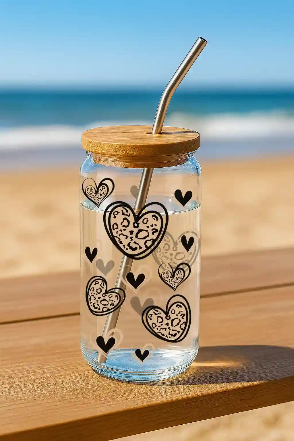 Glas mit Deckel - Herz