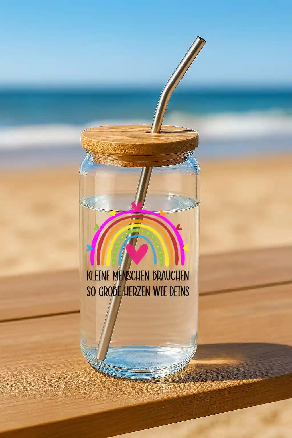 Glas mit Deckel - Kleine Menschen