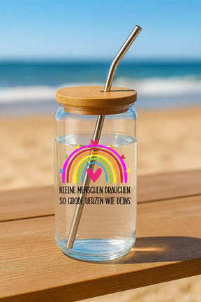 Glas mit Deckel - Kleine Menschen