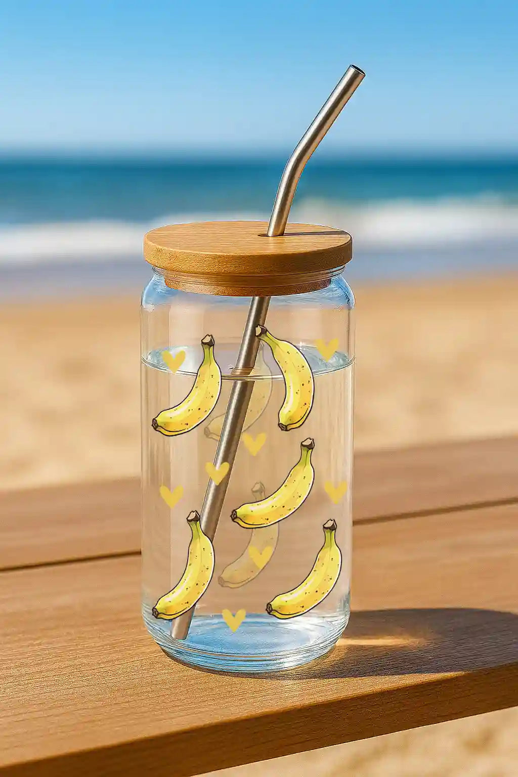 Glas mit Deckel - Bannane