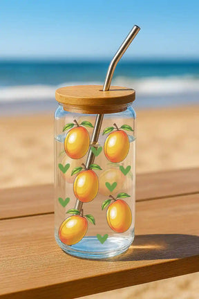 Glas mit Deckel - Mango
