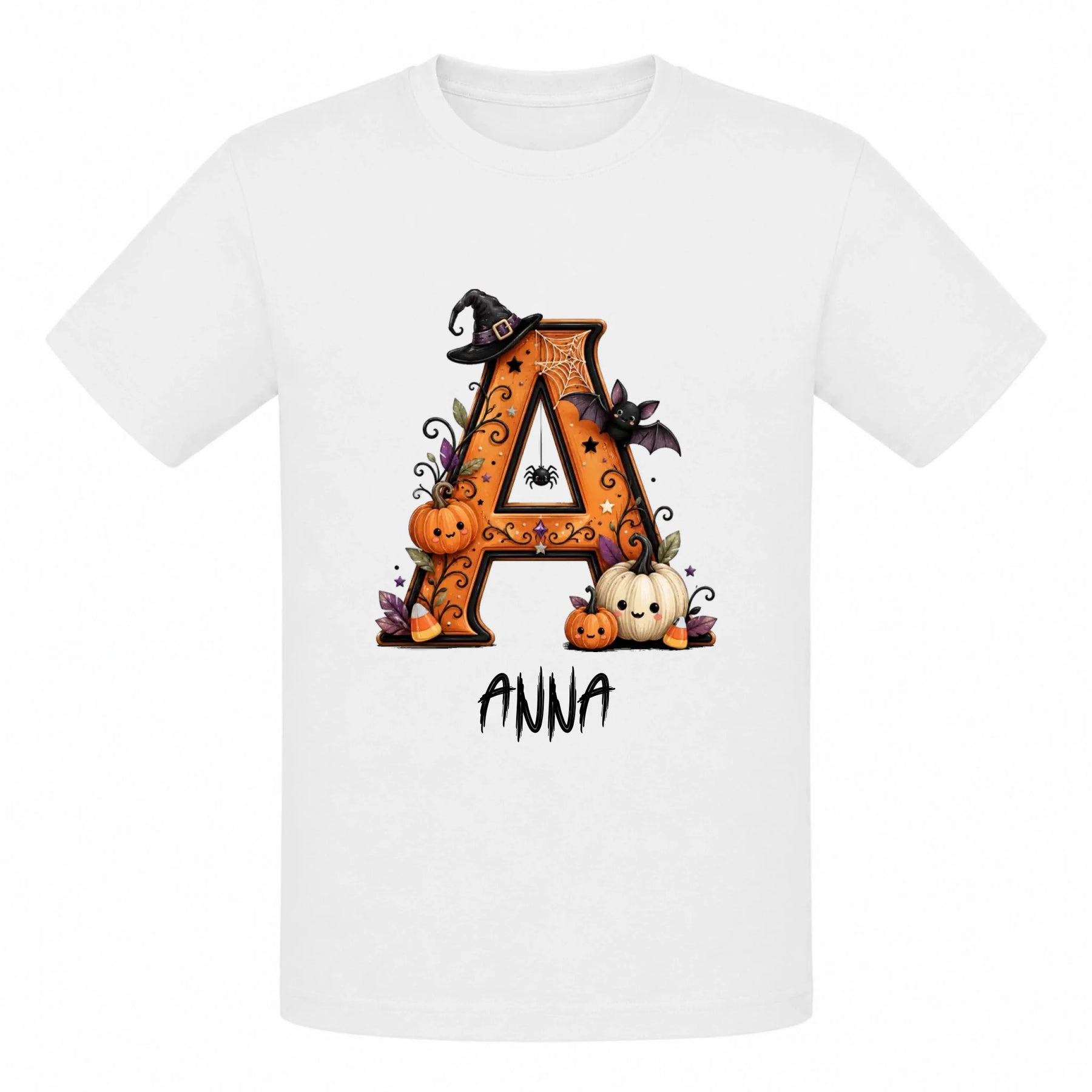 Halloween T-Shirt Kinder personalisiert weiß