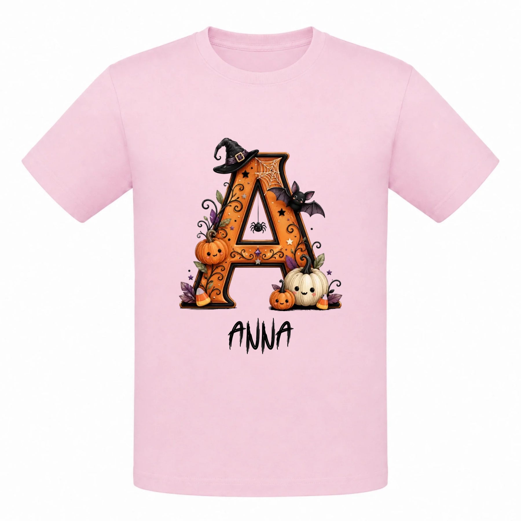 Halloween T-Shirt Kinder personalisiert rosa