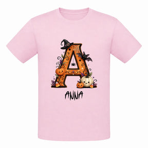 Halloween T-Shirt Kinder personalisiert rosa