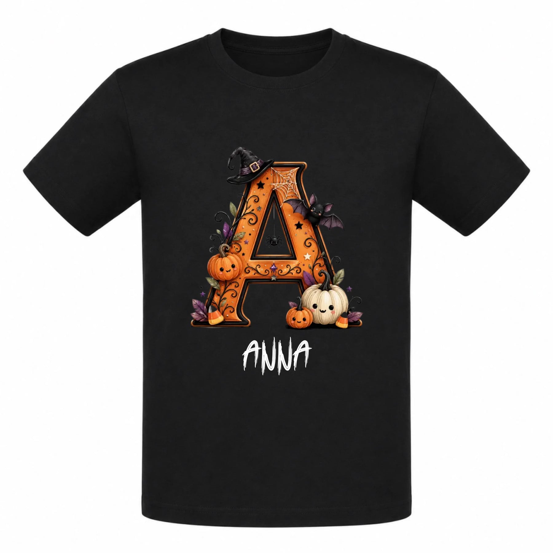 Halloween T-Shirt Kinder personalisiert schwarz