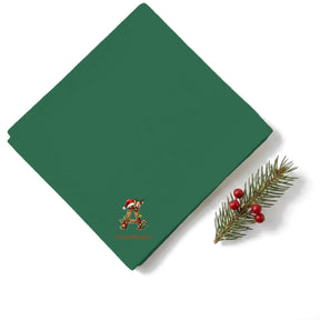 Weihnachtsservietten Alphabet 5 personalisiert grün