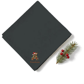 Weihnachtsservietten Alphabet 5 personalisiert schwarz