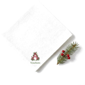 Weihnachtsservietten Alphabet 4 personalisiert weiß
