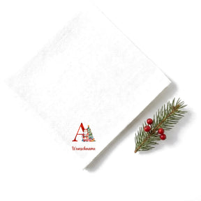 Weihnachtsservietten Alphabet 3 personalisiert weiß