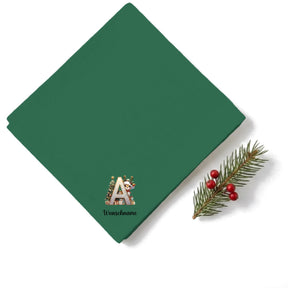 Weihnachtsservietten Alphabet 2 personalisiert grün