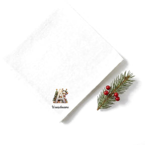 Weihnachtsservietten Alphabet 2 personalisiert weiß