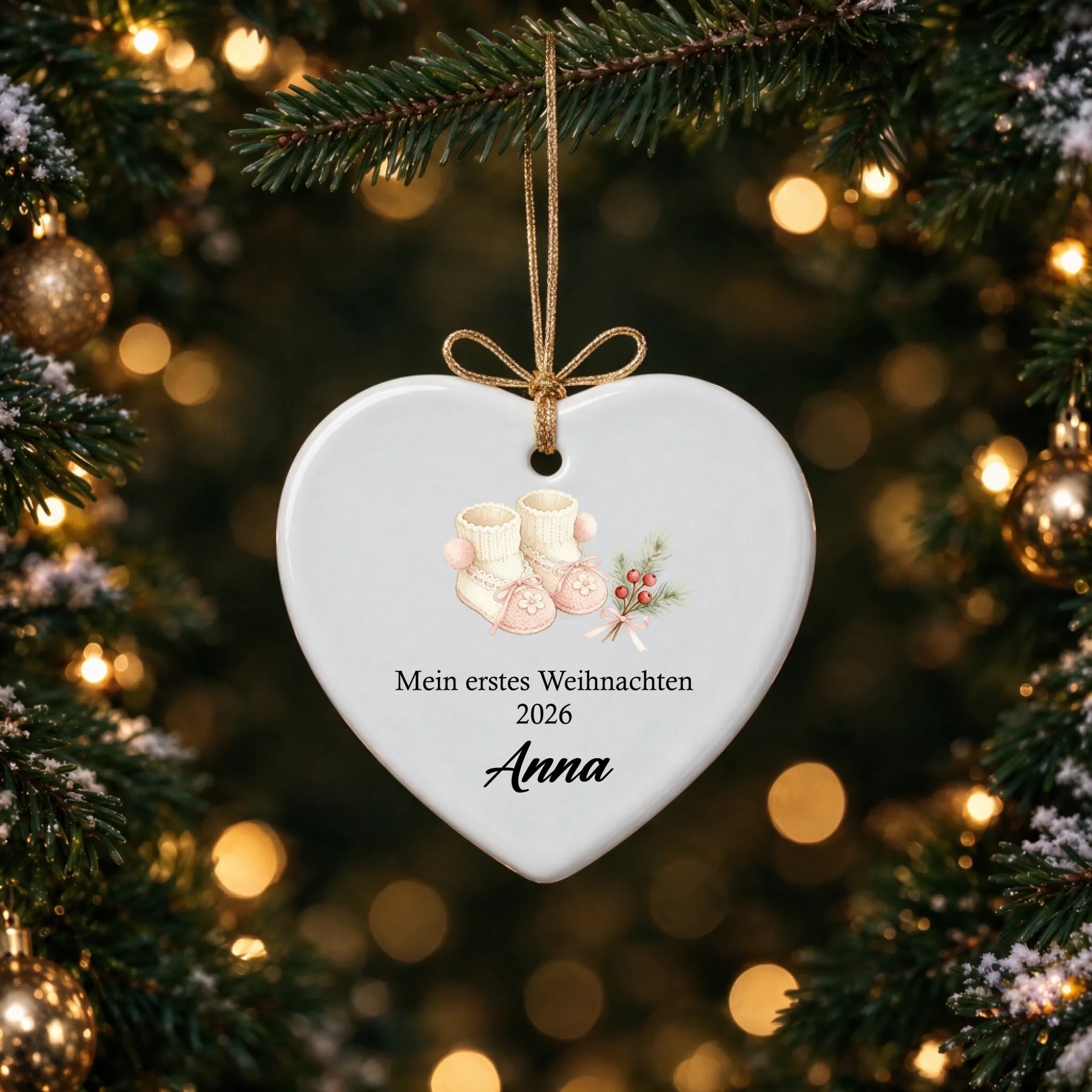 Ornament herz Tannenzweig basis