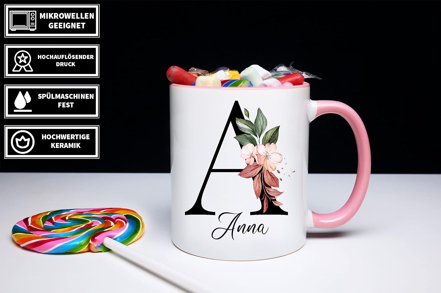 Tasse Personalisiert - Buchstaben mit Wunschnamen