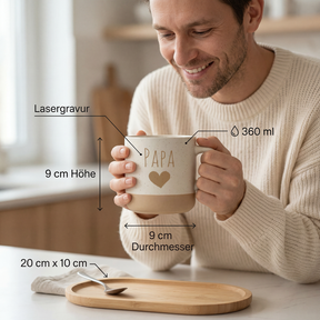 Geschenkset - Tasse + Tablett - Glück ist, einen Papa wie dich  zu haben