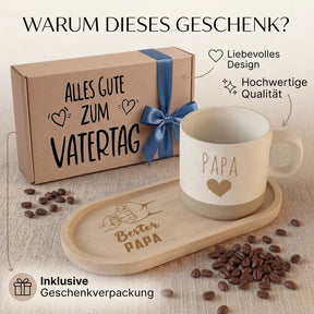 Geschenkset - Tasse + Tablett - Bester Papa