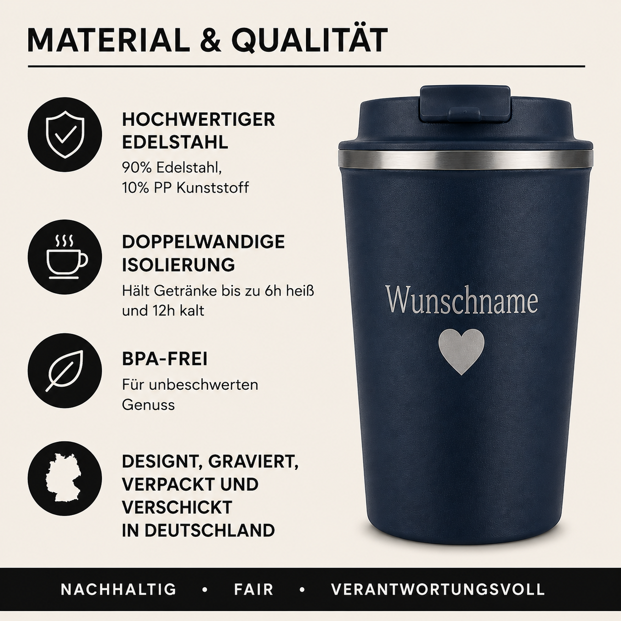 Thermobecher - Wunschname