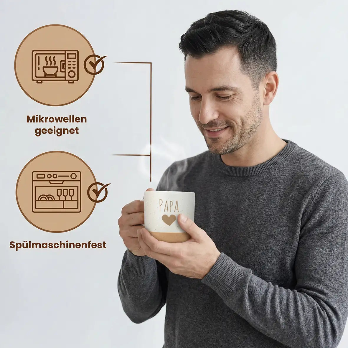 Geschenkset - Tasse + Tablett - Papa mein Held