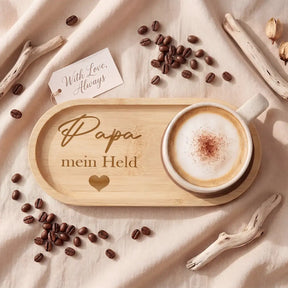 Geschenkset - Tasse + Tablett - Papa mein Held
