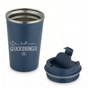 Thermobecher - Du bist mein Glücksbringer - Haleblau
