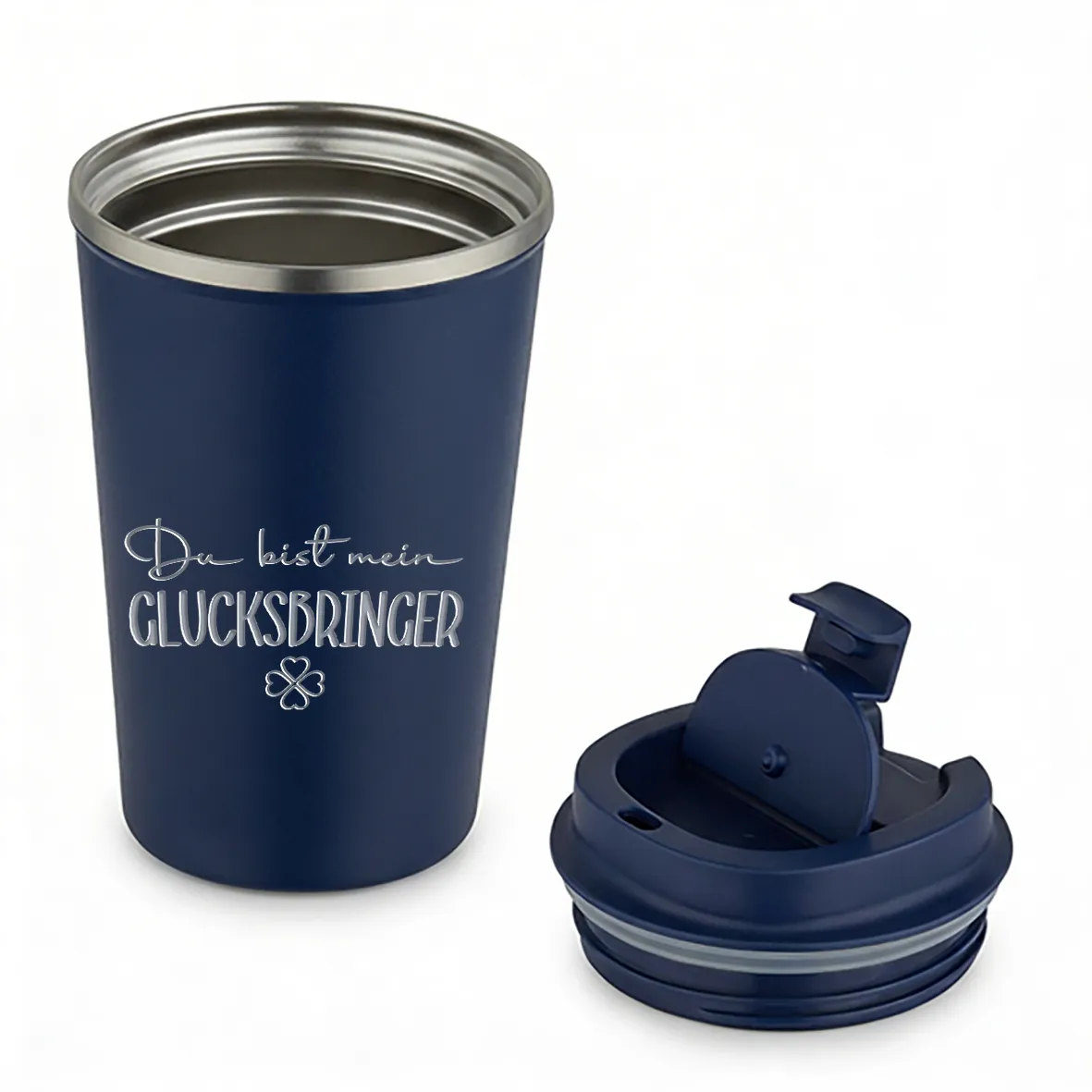 Thermobecher - Du bist mein Glücksbringer - Navy