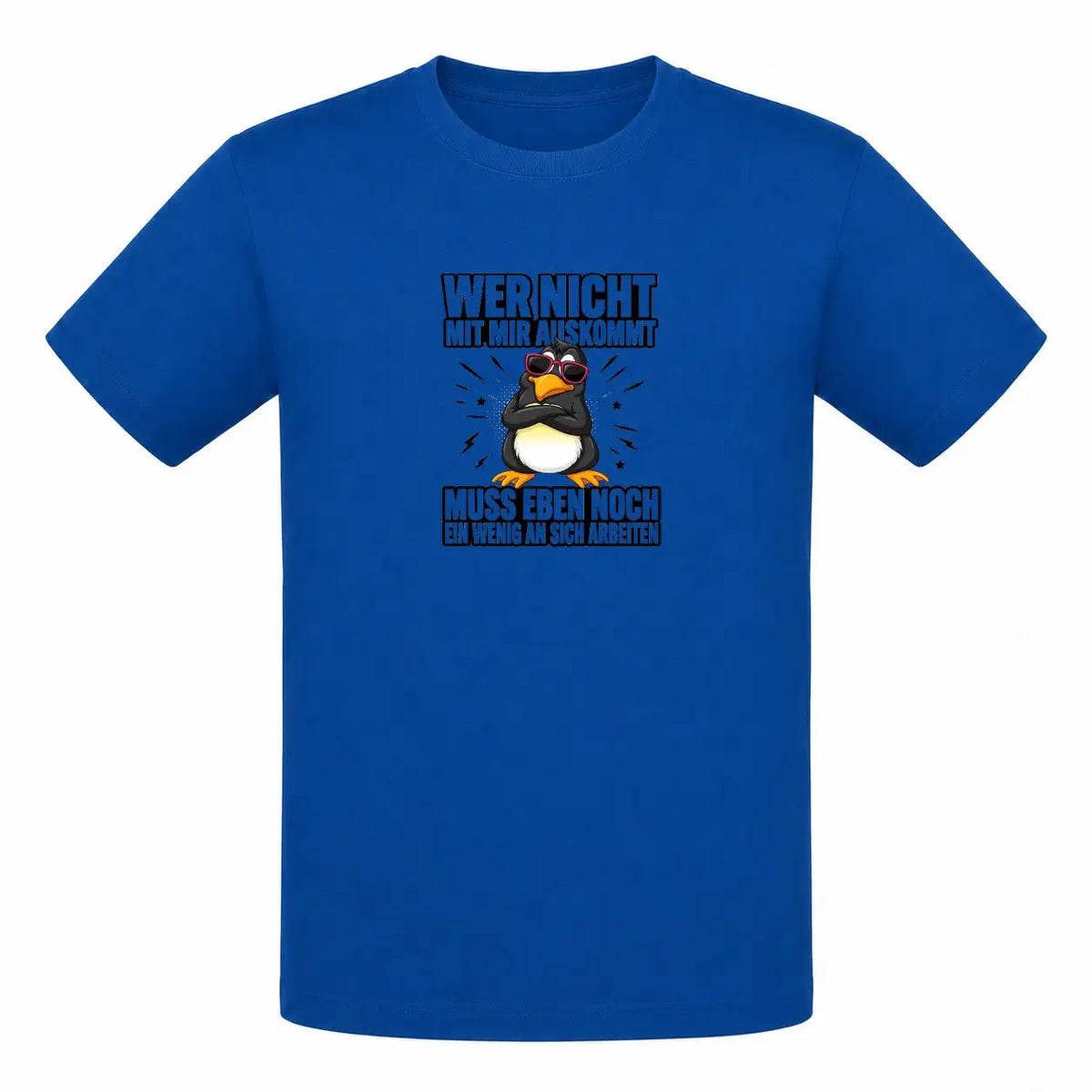 LIEBTASTISCH® Kinder T-Shirt mit Spruch - Wer nicht mit mir auskommt muss eben - lustiges Pinguin Shirt für Mädchen Jungen - Tshirts - Sprüche Damen - 183 Pinguine - {FARBE}