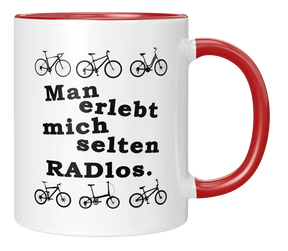 Tasse - Man erlebt mich selten Radlos