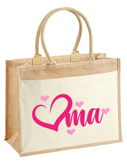 Jutetasche - Oma - L Beige