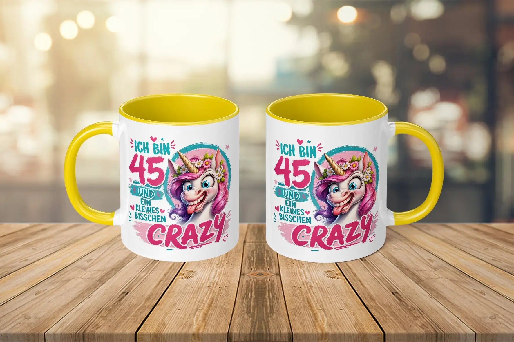 Tasse - Ich bin 45 und ein kleines bisschen crazy