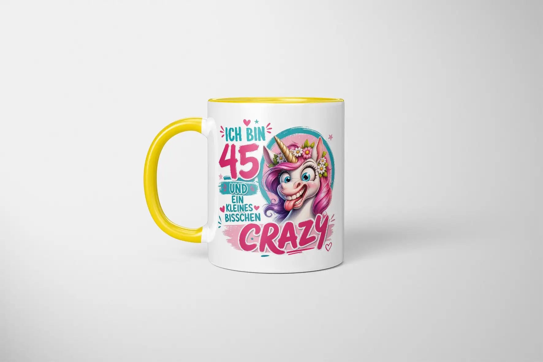 Tasse - Ich bin 45 und ein kleines bisschen crazy