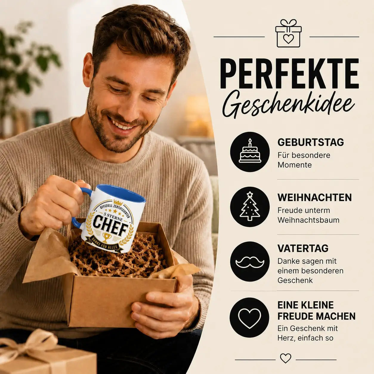 Tasse - Offiziell zertifizierter 5 Sterne Chef Danke für alles