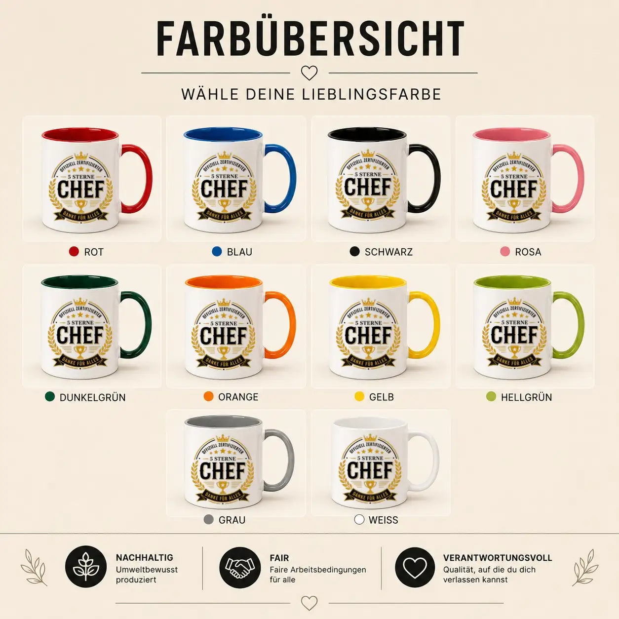 Tasse - Offiziell zertifizierter 5 Sterne Chef Danke für alles