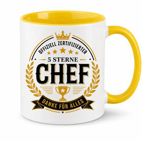 Tasse - Offiziell zertifizierter 5 Sterne Chef Danke für alles