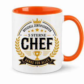 Tasse - Offiziell zertifizierter 5 Sterne Chef Danke für alles