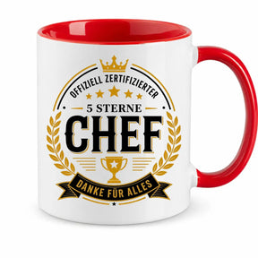 Tasse - Offiziell zertifizierter 5 Sterne Chef Danke für alles
