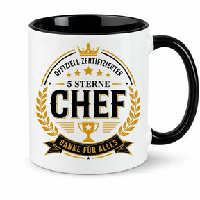 Tasse - Offiziell zertifizierter 5 Sterne Chef Danke für alles