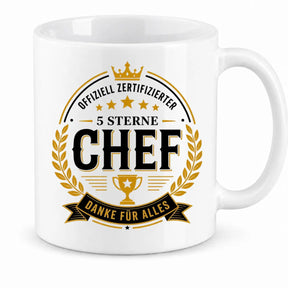 Tasse - Offiziell zertifizierter 5 Sterne Chef Danke für alles