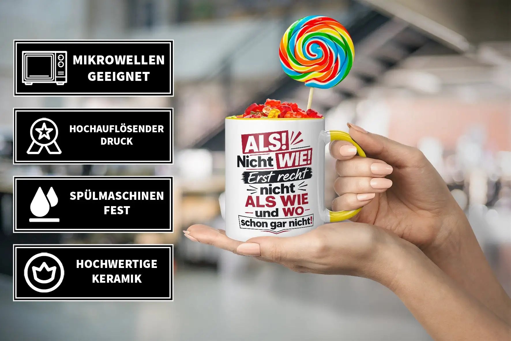 Tasse - ALS! Nicht WIE! Erst recht nicht ALS WIE und WO schon gar nicht!
