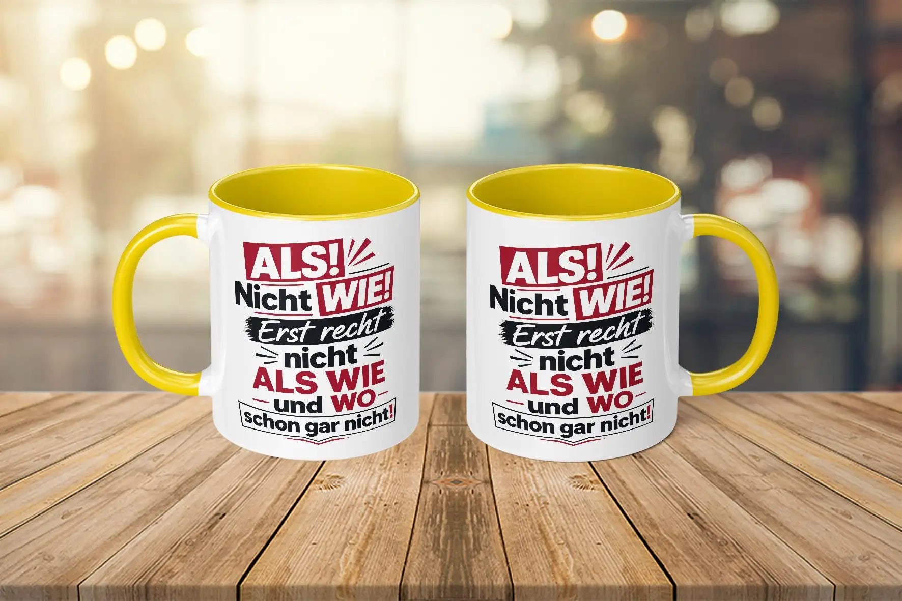 Tasse - ALS! Nicht WIE! Erst recht nicht ALS WIE und WO schon gar nicht!