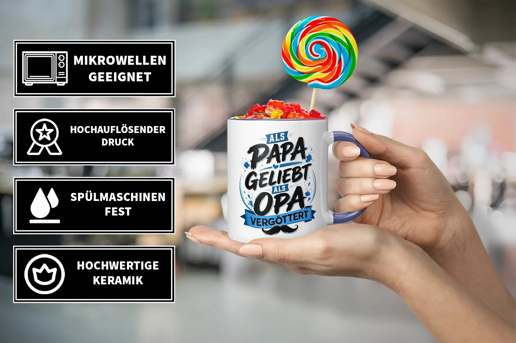 Tasse - Als Papa geliebt als Opa vergöttert