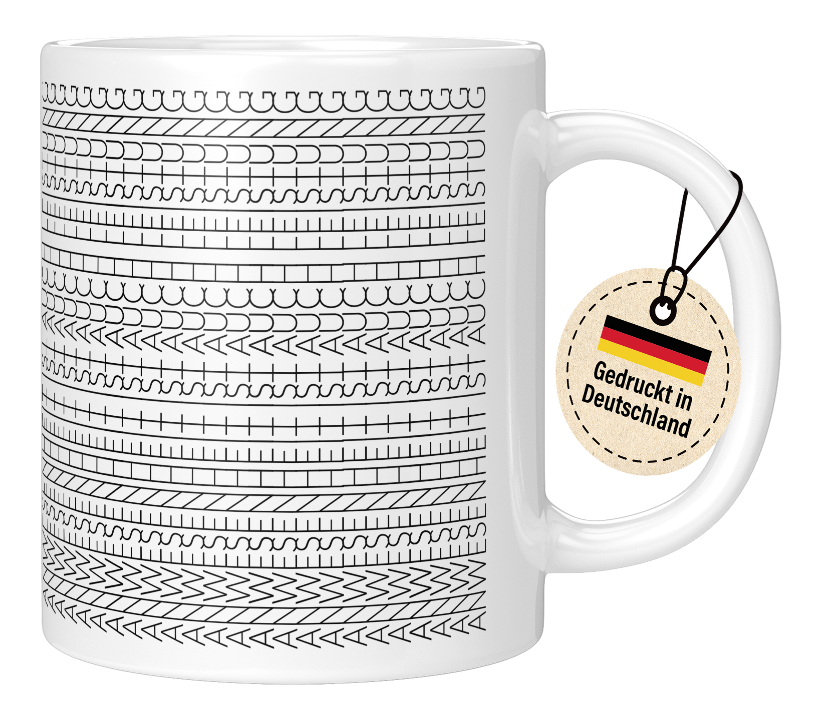 Tasse - Dekorative Nähstich-Muster