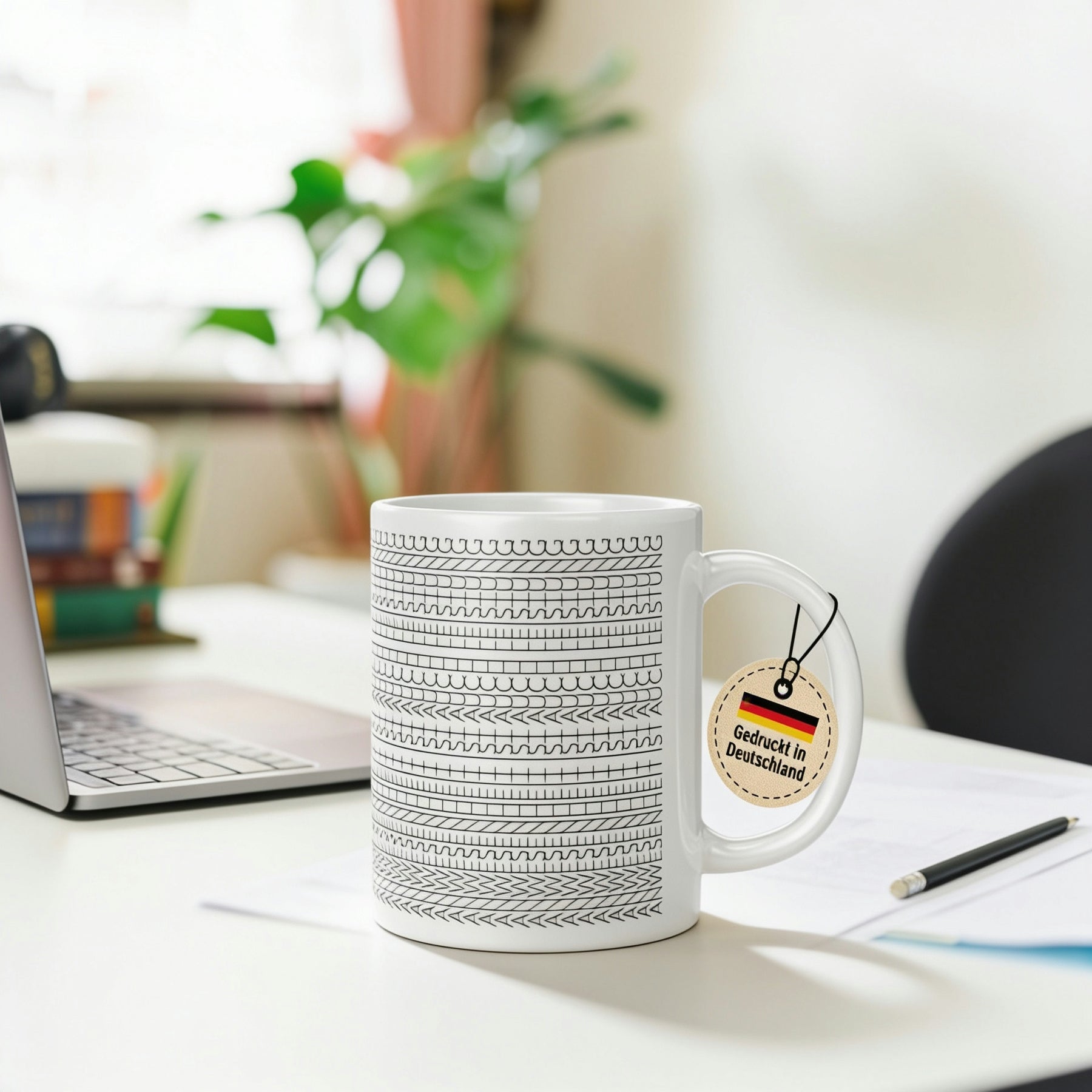 Tasse - Dekorative Nähstich-Muster