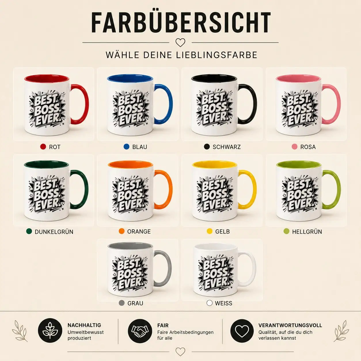 LIEBTASTISCH® Tasse mit Spruch - Best. Boss. Ever. - lustige Kaffeetasse für Chef und Chefin - Geschenk - Schritte Plus Neu 4 - A Hunger Like No Other - {FARBE}