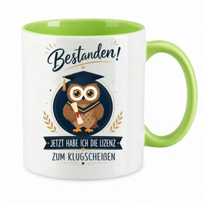 Tasse - Bestanden! Jetzt habe ich die Lizenz zum Klugscheißen