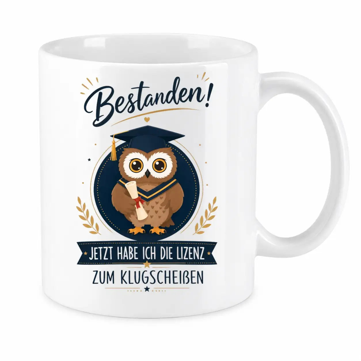 Tasse - Bestanden! Jetzt habe ich die Lizenz zum Klugscheißen