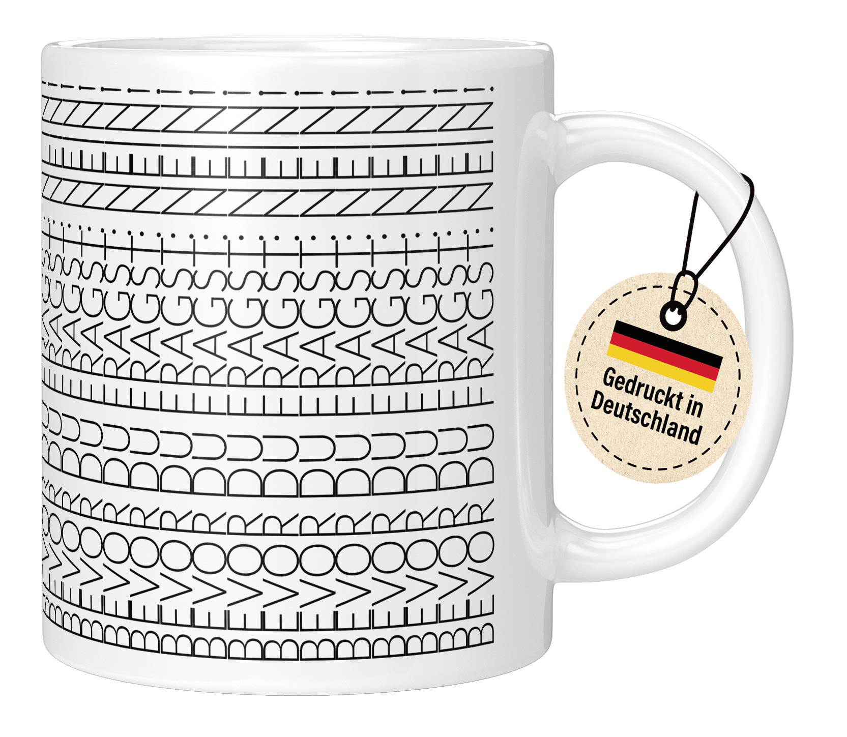 Tasse - Dekorative Strichmuster Reihen