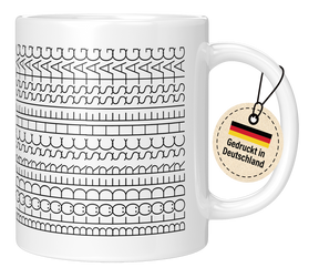Tasse - Nähmaschinen-Stichmuster Reihen